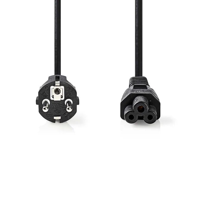 Câble prise de terre mâle/IEC-320-C5 - 2m - Noir - Connectique PC - 1