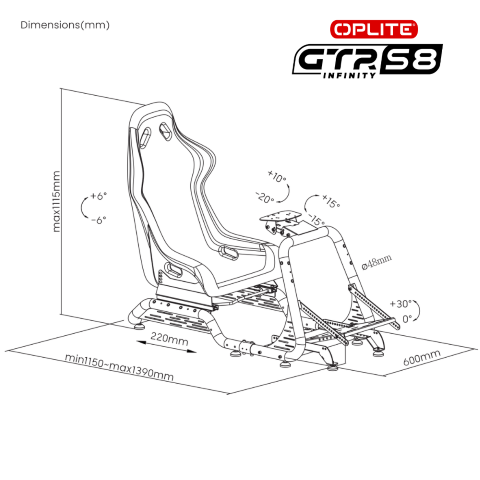 OPLITE GTR S8 Elite Force - Jaune (OP-GTR-EFY(S8)) - Achat / Vente Chassis Simracing sur Cybertek.fr - 5