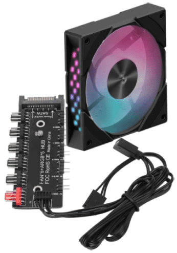Deepcool R-EDF120-BKAPP86-G-1 + CG580 FAN HUB Noir - Ventilateur boîtier - 0