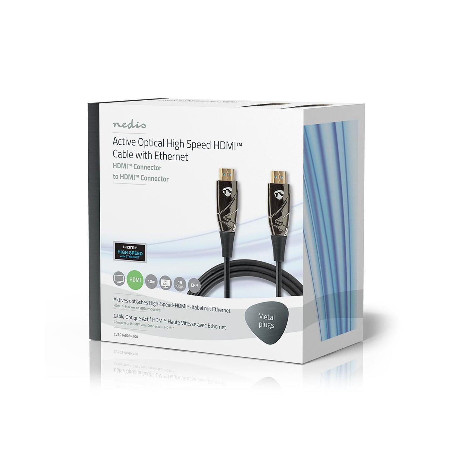 Câble HDMI Highspeed + Ethernet mâle/mâle - 40m - 2