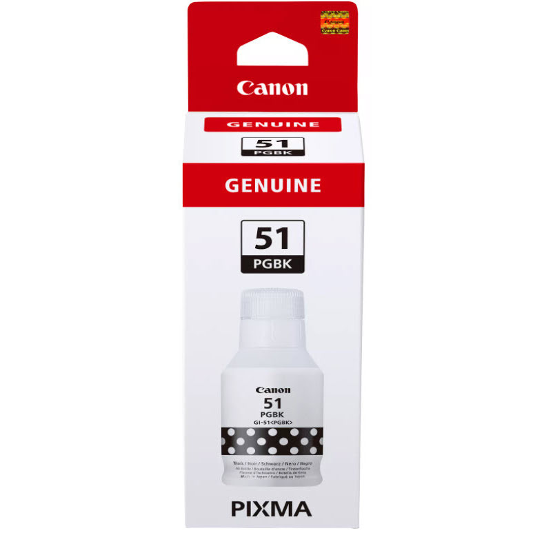 Bouteille d'encre Noire - GI-51 PGBK pour imprimante Jet d'encre Canon - 0