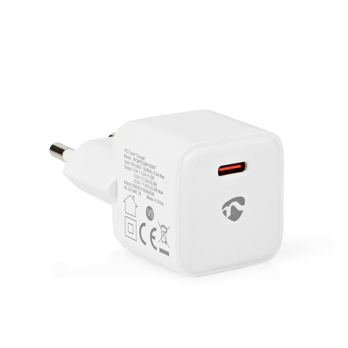 Nedis Chargeur mural 20W - 1 port USB-C - Blanc (WCMPD20W100WT) - Achat / Vente Chargeur sur Cybertek.fr - 3