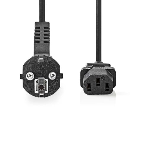 Câble Prise de terre mâle/IEC-320-C13 - 5m - Noir - Connectique PC - 0