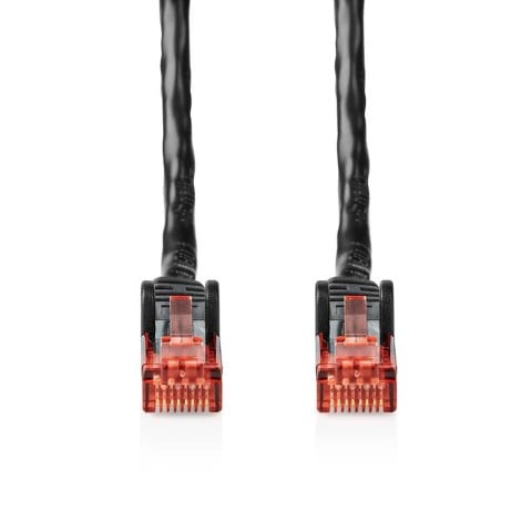 Câble RJ45 Cat6 U/UTP - 20m - Noir - Connectique réseau - 1