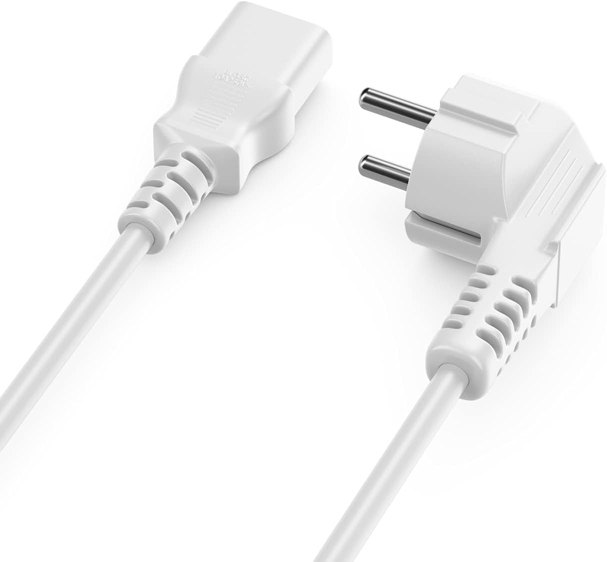 Câble d'alimentation (CEE 7 vers C13) - 2m Blanc - Connectique PC - 1