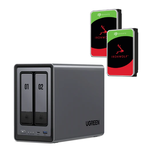 UGREEN DXP2800 - 2 Baies avec 2 disques 4To IronWolf - Serveur NAS - 0