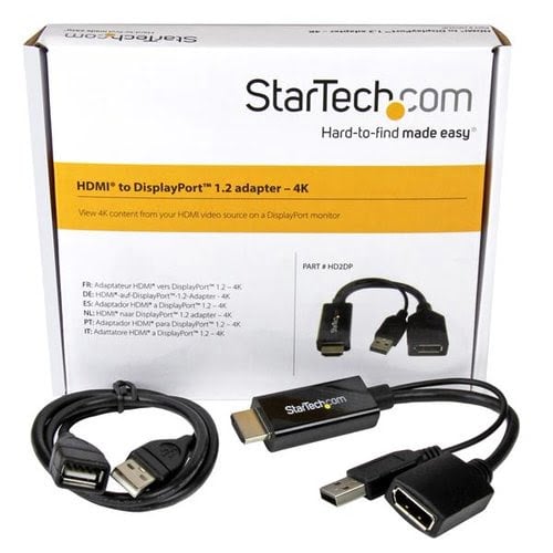 Adaptateur HDMI vers DP mâle/femelle - 15,2cm - 5