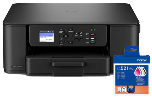 Imprimante multifonction Brother DCP-J1310DW 3 en 1 + Cartouche LC521 4 couleurs - 0