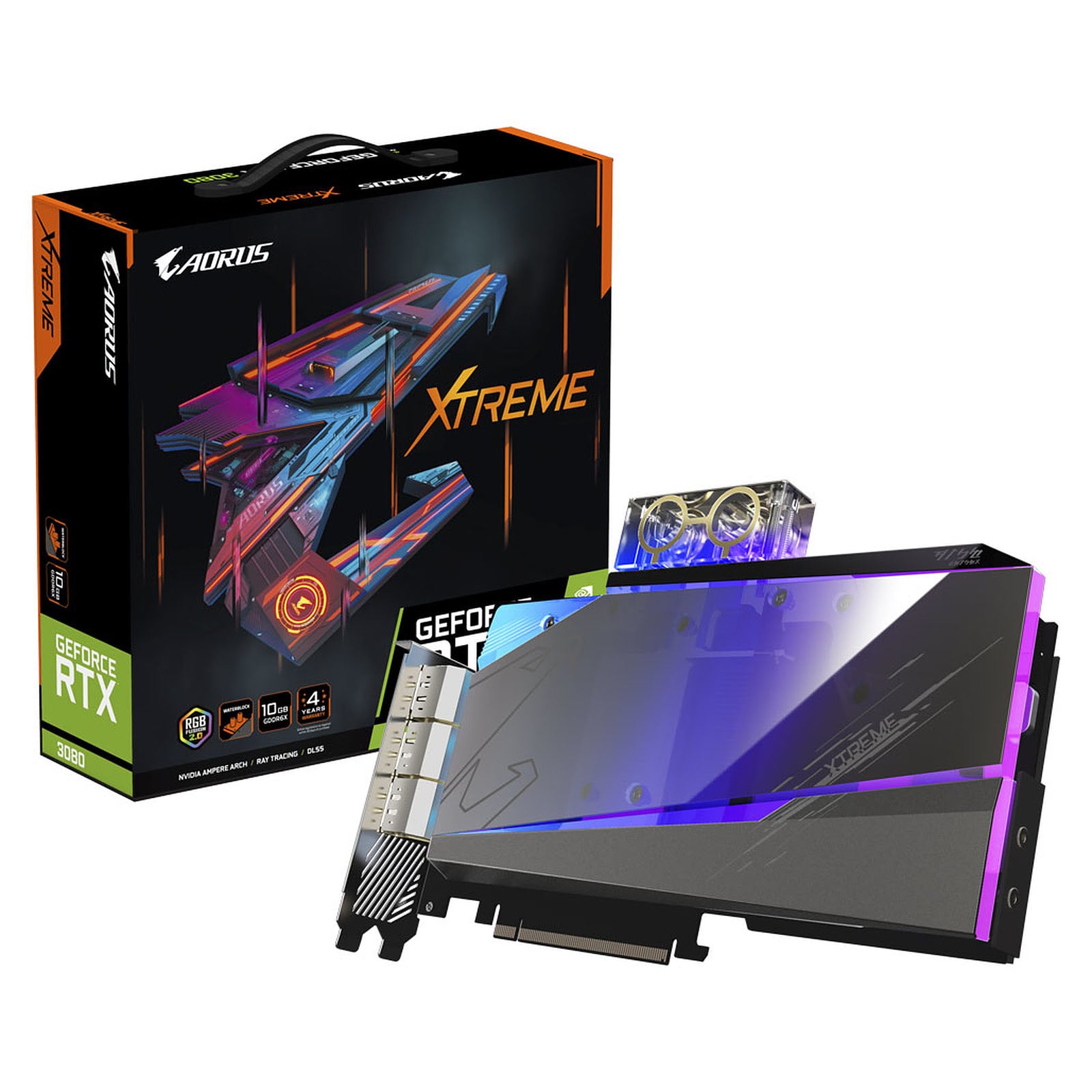 Gigabyte AORUS RTX 3080 XTREME WATERFORCE WB 10G LHR - Carte graphique - 0