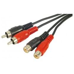Câble Audio 2xRCA mâle/femelle - 10m - Connectique TV/Hifi/Video - 0