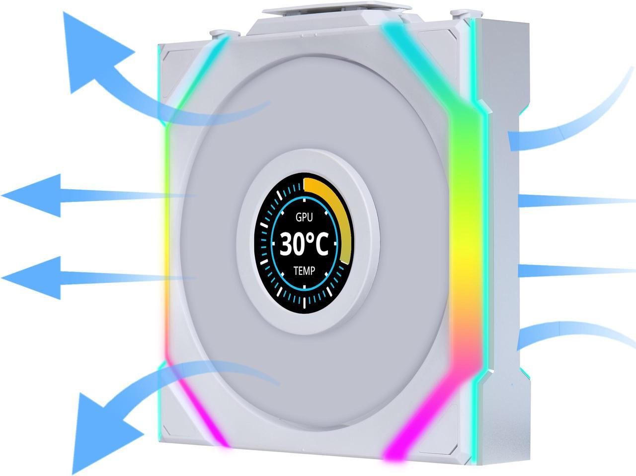 Lian-Li UNI FAN SL Wireless LCD ARGB REVERSE 120mm Blanc - Ventilateur boîtier - 1