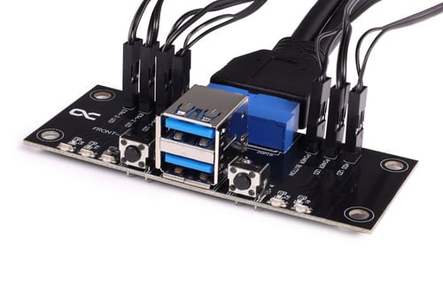 Alphacool Front I/O-Panel avec USB 3.0 pour Rack 1U - Accessoire boîtier - 2