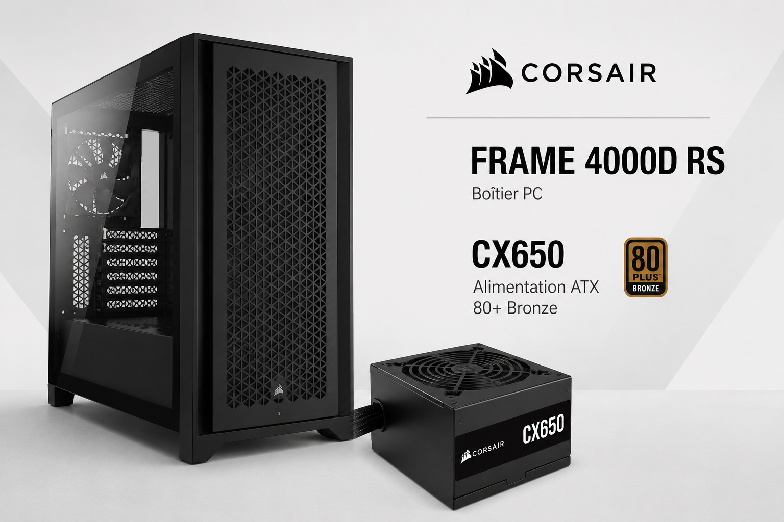 Boitier FRAME 4000D RS Noir +Alim CX650 80+ Bronze# - Cybertek.fr - 0