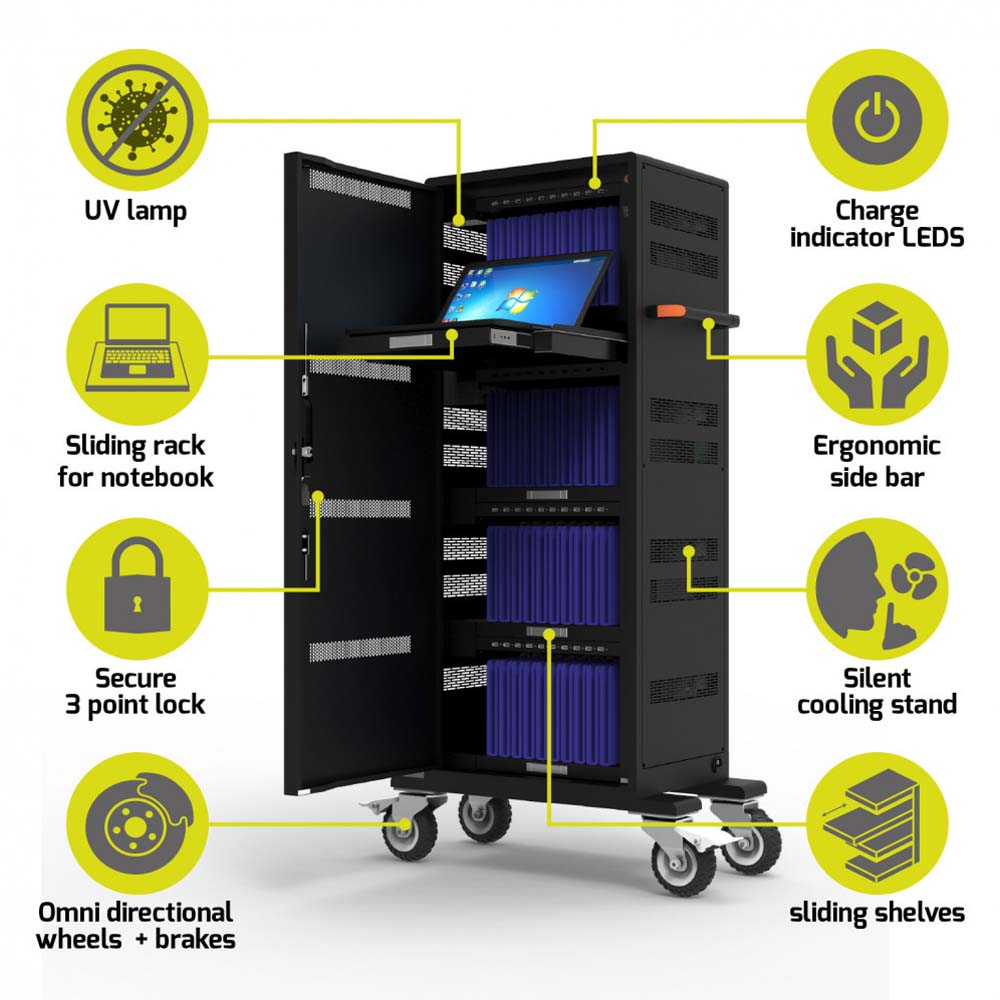 Cabinet de charge 40 tablettes + 1 notebook (17")   - 1