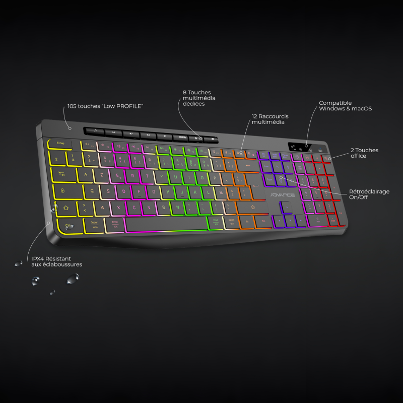 Advance R-Type Wireless - Clavier PC Advance - Cybertek.fr - 3